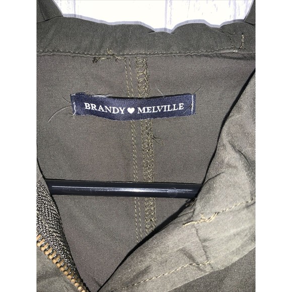 Womens One Size Brandy Melville Utility Jacket Green EUC - Picture 2 of 5